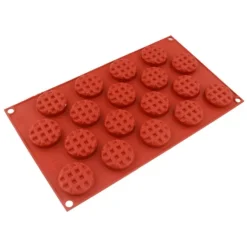 Silikomart bakvorm 18 ronde Luikse wafels silicone bruin