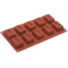 Silikomart bakvorm 10 savarins rechthoek 5,8 cm silicone bruin