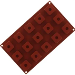 Silikomart bakvorm Sushi Maki 15 vierkanten silicone bruin in geschenkverpakking