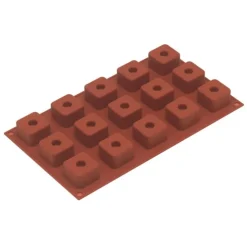 Silikomart bakvorm Sushi Maki 15 vierkanten silicone bruin in geschenkverpakking