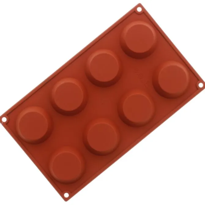 Silikomart bakvorm 8 tartelettes ø 6 cm silicone terracota