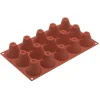 Silikomart bakvorm 15 vulkanen ø 5 cm silicone bruin