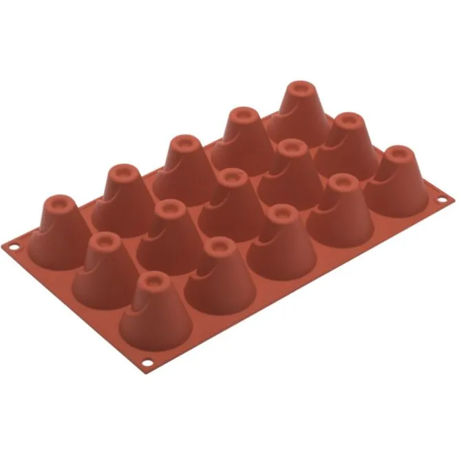 Silikomart bakvorm 15 vulkanen ø 5 cm silicone bruin
