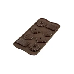 Silikomart EasyChoc Biscuits bonbonvorm silicone bruin