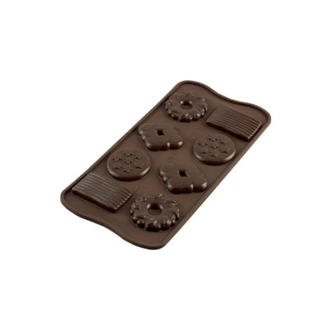 Silikomart EasyChoc Biscuits bonbonvorm silicone bruin
