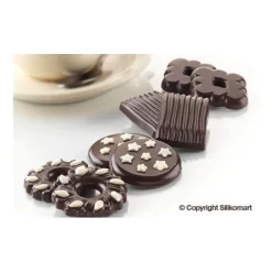 Silikomart EasyChoc Biscuits bonbonvorm silicone bruin