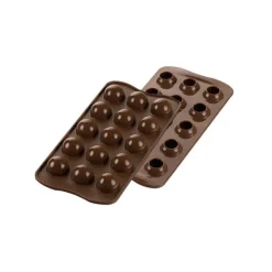 Silikomart EasyChoc bonbonvorm Tartufino 3D silicone bruin