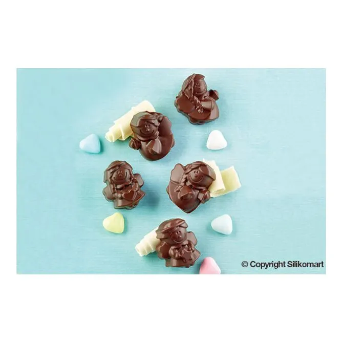 Silikomart EasyChoc Choco Angels bonbonvorm engelen 21 cm silicone bruin