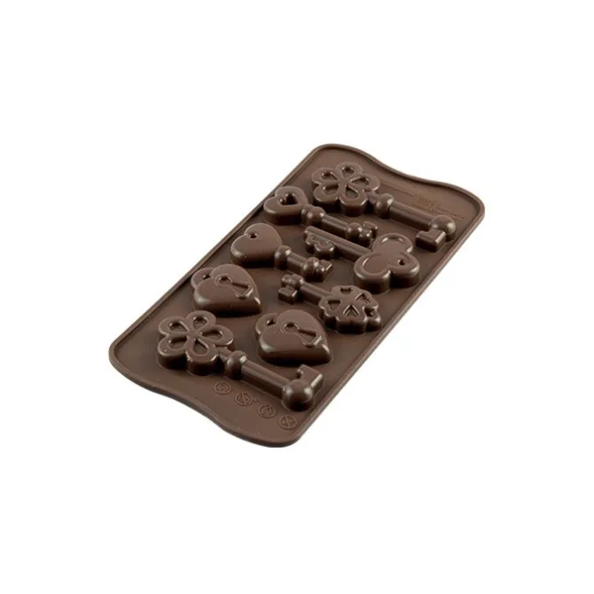 Silikomart EasyChoc Choco Keys bakvorm 21,5 x 10,5 cm silicone bruin