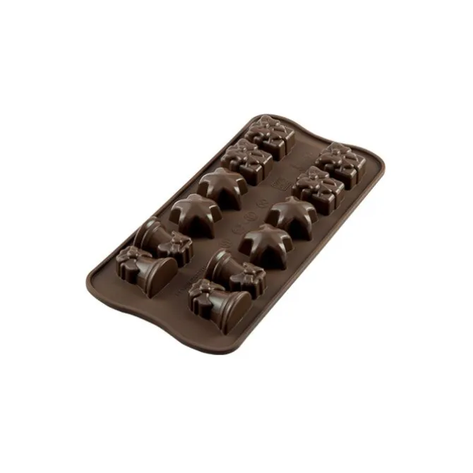 Silikomart EasyChoc Christmas bonbonvorm 21 cm silicone bruin