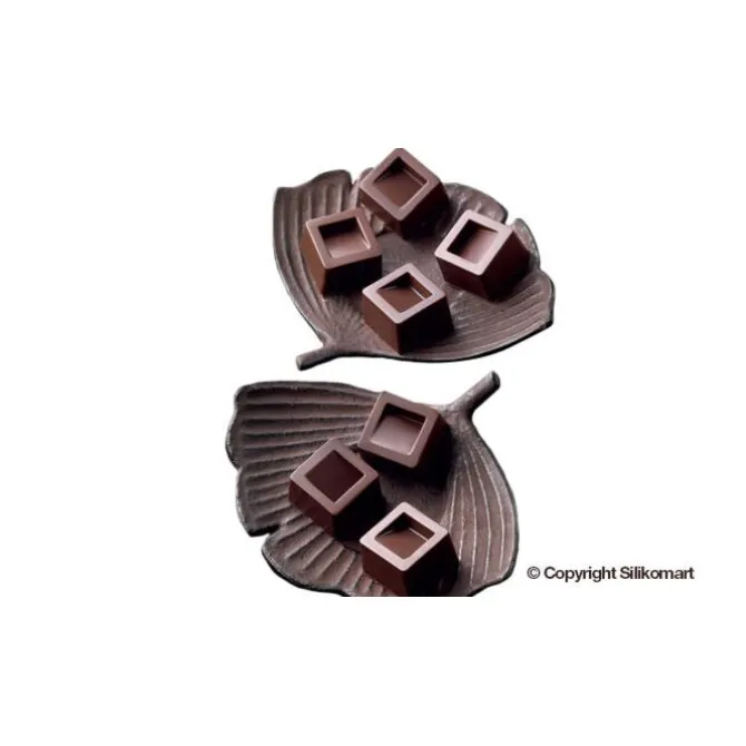 Silikomart EasyChoc Cubo bonbonvorm 15 kubussen 2,6 cm silicone bruin