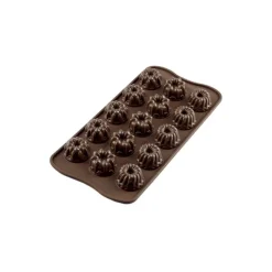 Silikomart EasyChoc Fantasia bonbonvorm 15 tulbandjes 2,8 cm silicone bruin