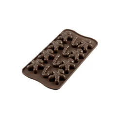 Silikomart EasyChoc Mr. Ginger bonbonvorm 12 vormen silicone bruin