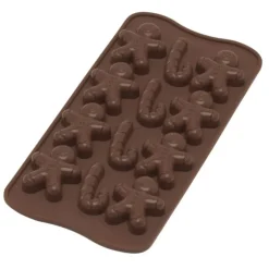 Silikomart EasyChoc Mr. Ginger bonbonvorm 12 vormen silicone bruin
