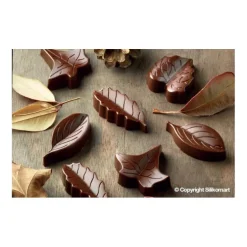 Silikomart EasyChoc Nature bonbonvorm 8 blaadjes silicone br