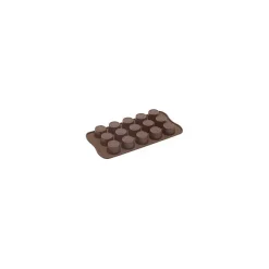 Silikomart EasyChoc Praline bonbonvorm 15 cilinders ø 3 cm silicone bruin