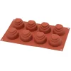 Silikomart Flu bakvorm 8 ronde vormen silicone bruin