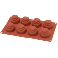 Silikomart Flu bakvorm 8 ronde vormen silicone bruin