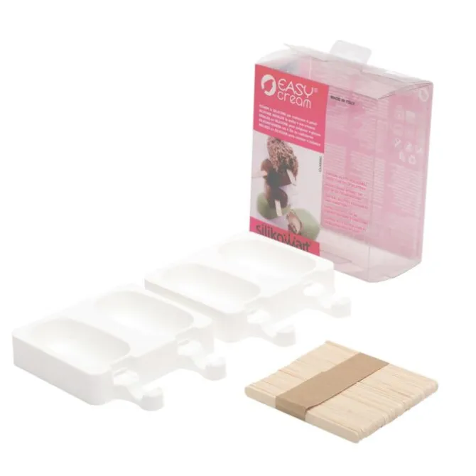 Silikomart ijsvorm Classic ovaal met stokjes 9 x 5 cm silico
