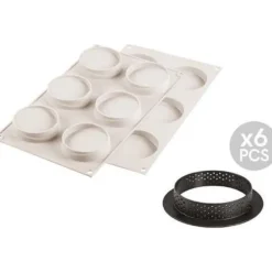 Silikomart Kit Mini Tarte Glam bakvorm ø 7 cm silicone wit