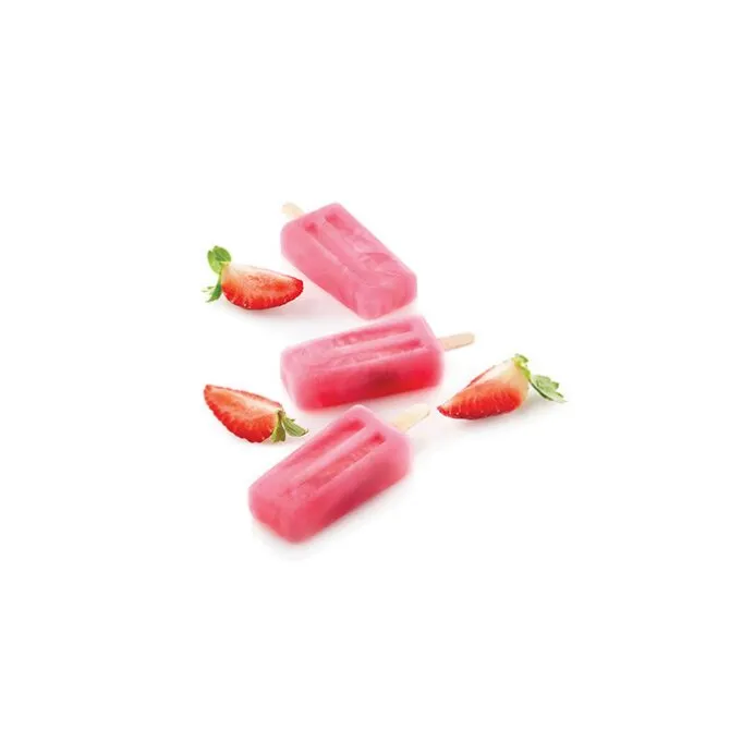 Silikomart Mini Vintage ijsvorm 4 ijsjes 7 x 3,7 cm silicone wit