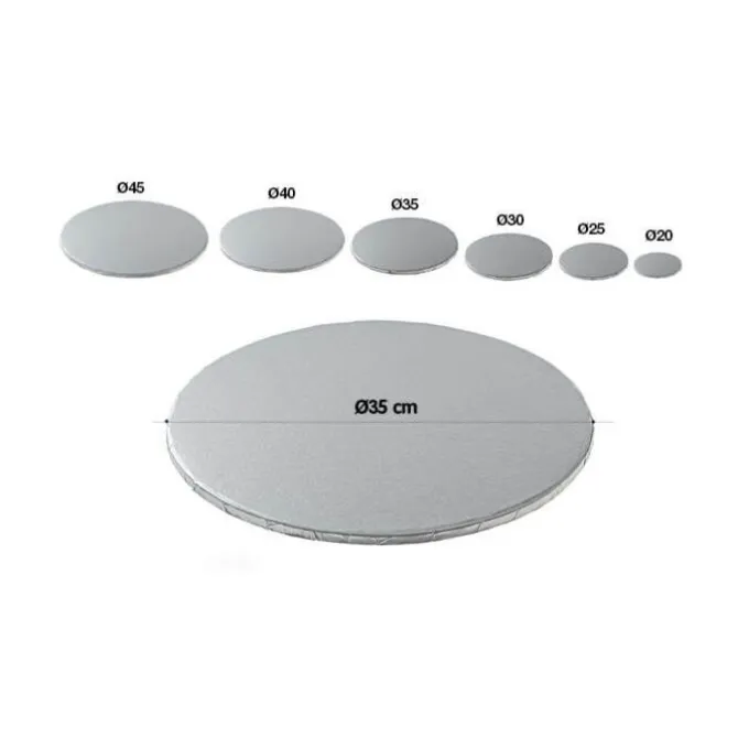 Silikomart Wonder Cakes platte dikke taartbodem ø 35 cm zilverkleurig