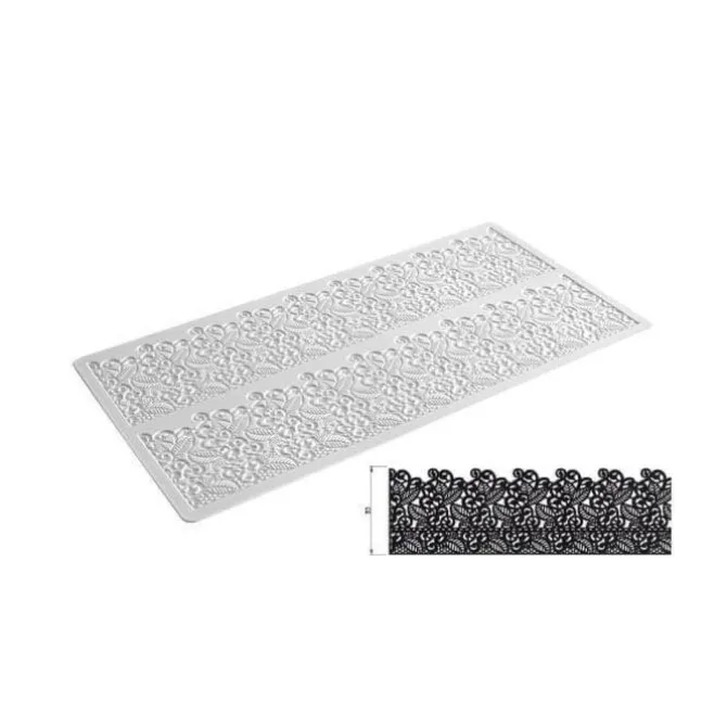 Silikomart Wonder Cakes Tricot Decor Baroc decoratiemat smal 40 cm silicone wit