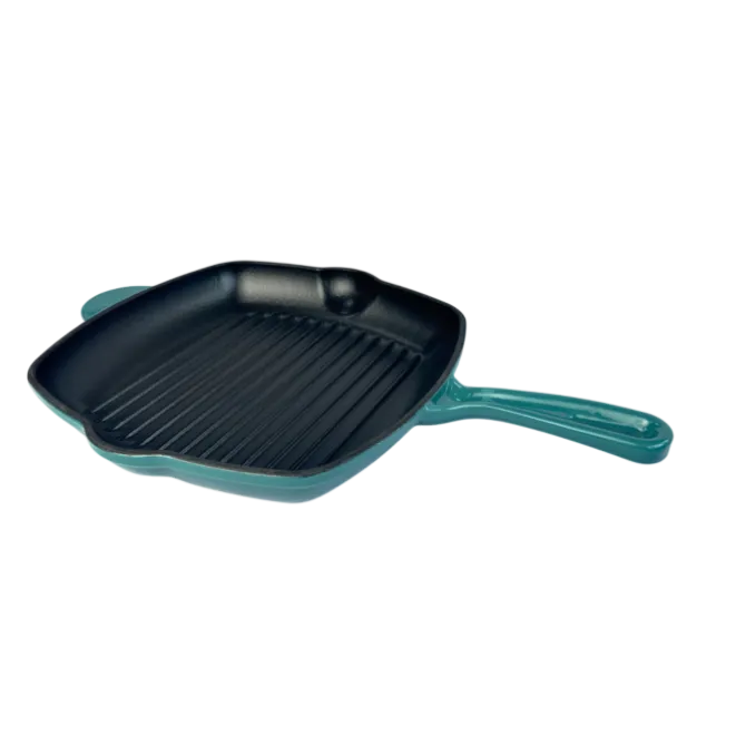 1821 skillet grill vierkant 26,5 cm gietijzer Gradient Teal