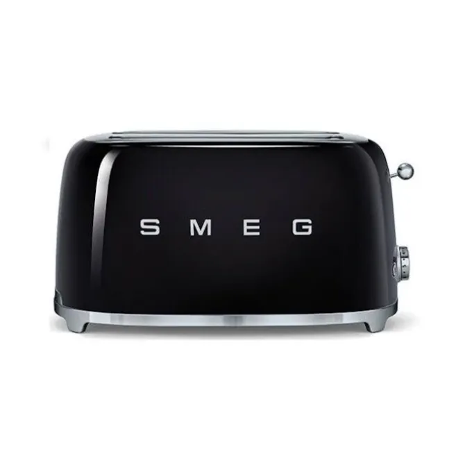 Smeg 50's style broodrooster lang 2 sleuven staal zwart