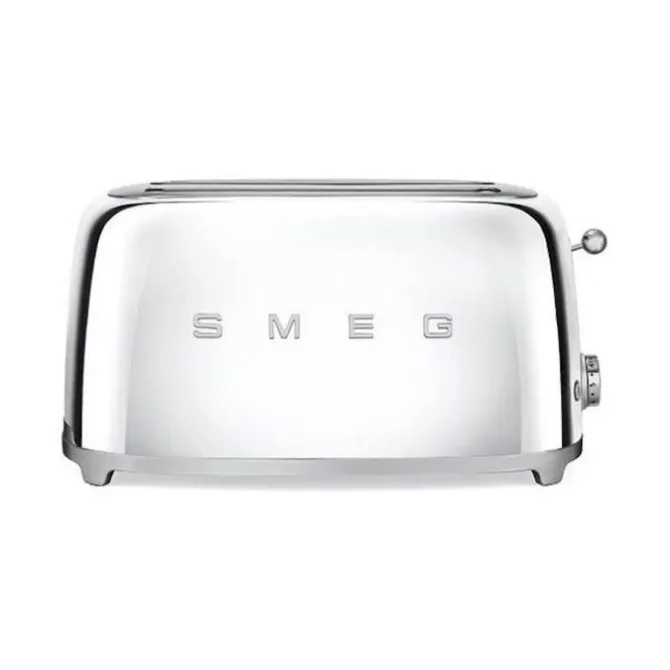 Smeg 50's style broodrooster lang 2 sleuven staal chroom