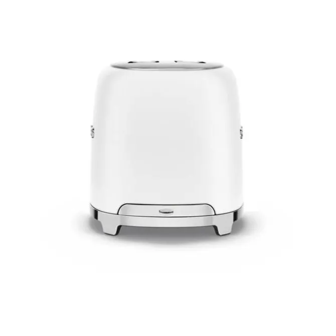 SMEG 50's style broodrooster 2 sleuven staal mat wit