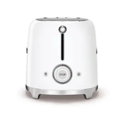 SMEG 50's style broodrooster 2 sleuven staal mat wit