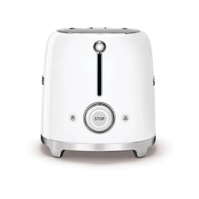 SMEG 50's style broodrooster 2 sleuven staal mat wit