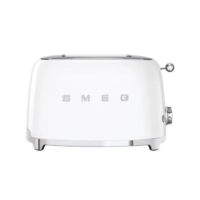 SMEG 50's style broodrooster 2 sleuven staal mat wit