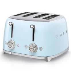 Smeg 50's style broodrooster 4 sleuven staal pastelblauw