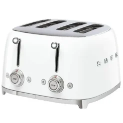 Smeg 50's style broodrooster 4 sleuven staal wit