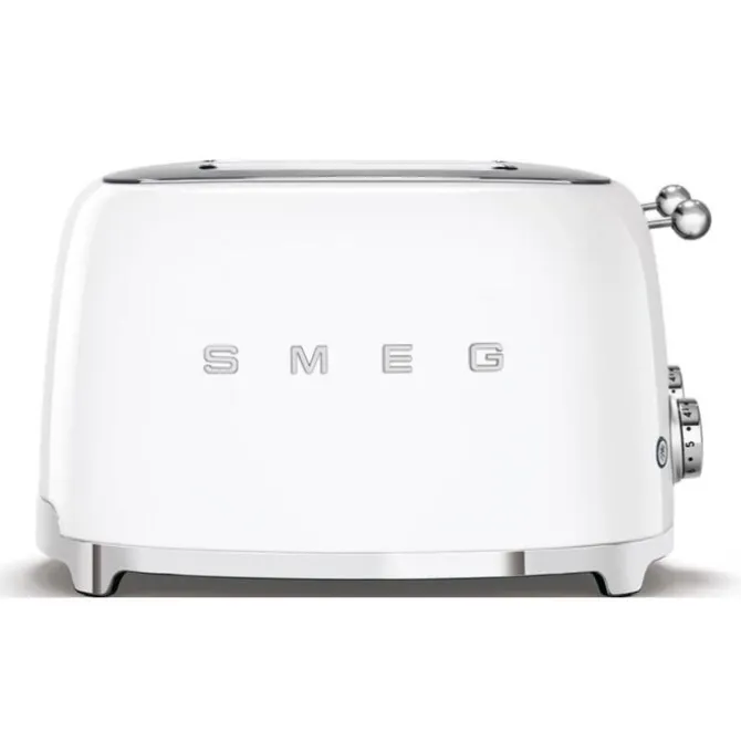 Smeg 50's style broodrooster 4 sleuven staal wit