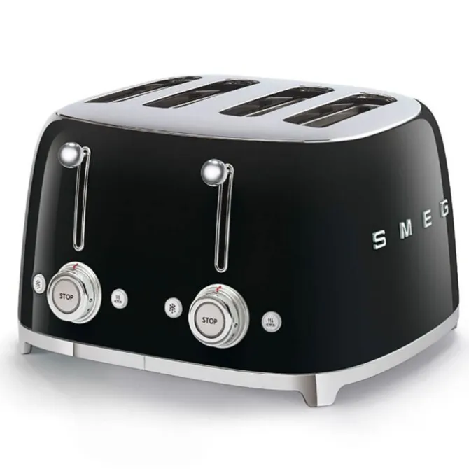 Smeg 50's style broodrooster 4 sleuven staal zwart