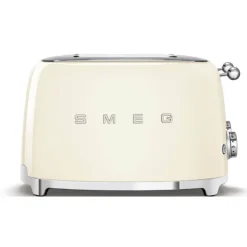 Smeg 50's style broodrooster 4 sleuven staal crème