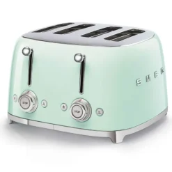Smeg 50's style broodrooster 4 sleuven staal watergroen