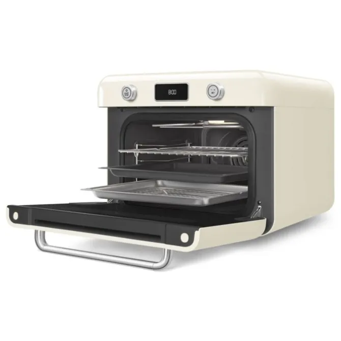 SMEG 50's style Combi stoomoven 30 liter crème