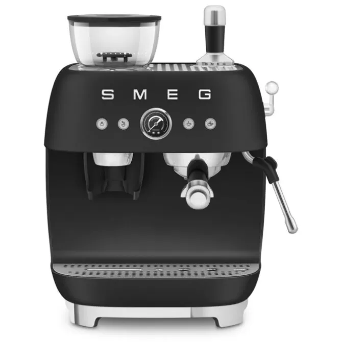 SMEG 50's style handmatige espressomachine 2,4 liter volledig zwart