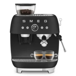 SMEG 50's style handmatige espressomachine 2,4 liter volledig zwart