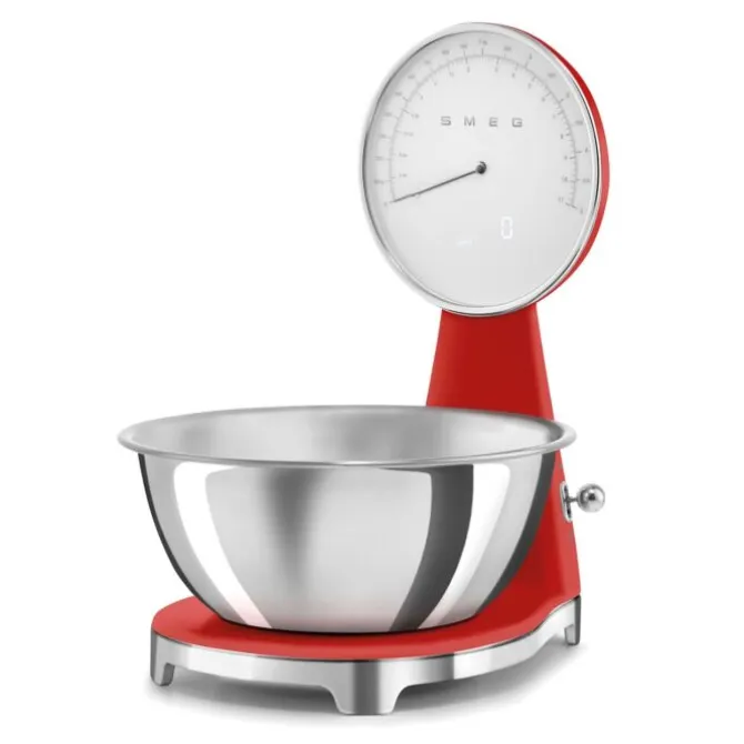 SMEG 50's style KSF01 digitale en analoge weegschaal 5 kg rood