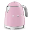 Smeg 50's style mini waterkoker 800 ml staal roze