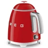 Smeg 50's style mini waterkoker 800 ml staal rood