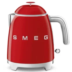 Smeg 50's style mini waterkoker 800 ml staal rood