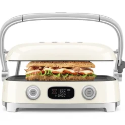 SMEG 50's style Multi-use contactgrill glanzend créme