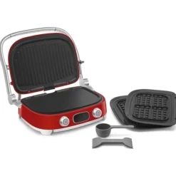 SMEG 50's style Multi-use contactgrill glanzend rood
