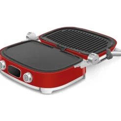 SMEG 50's style Multi-use contactgrill glanzend rood
